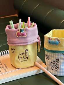 Joivida 1 chiếc hộp đựng bút kiểu Nhật tối giản, dung tích lớn, dạng gập dọc, dễ thương dành cho nữ sinh trung học, đồ dùng học tập cho năm học mới, quà tặng đồ dùng học tập sáng tạo, được ưa chuộng. - Nhiều màu - Xem 8