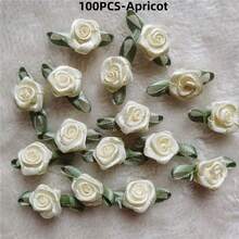 Rosas artificiales de satén hechas a mano, apliques de tela con rosetas para decoración de boda, manualidades y accesorios de costura - Multicolor - Ver 30