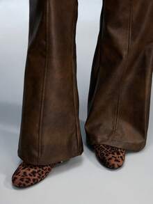 CUCCOO GRLICON Mocasines planos casuales de mujer con diseño de hebilla y estampado de leopardo - Multicolor - Ver 2