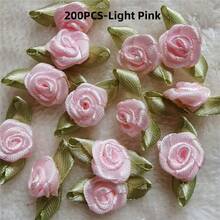 Rosas artificiales de satén hechas a mano, apliques de tela con rosetas para decoración de boda, manualidades y accesorios de costura - Multicolor - Ver 22