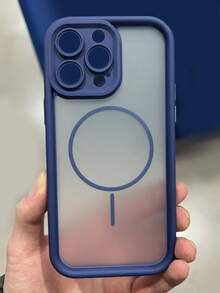 Funda de teléfono con protección de cámara translúcida mate, carga inalámbrica magnética compatible con iPhone 17 ProMax, 17Pro, 17Air, 17, 16, 15, 14, 13, 12, 11 Pro Max, cubierta trasera blindada - Azul - Ver 38