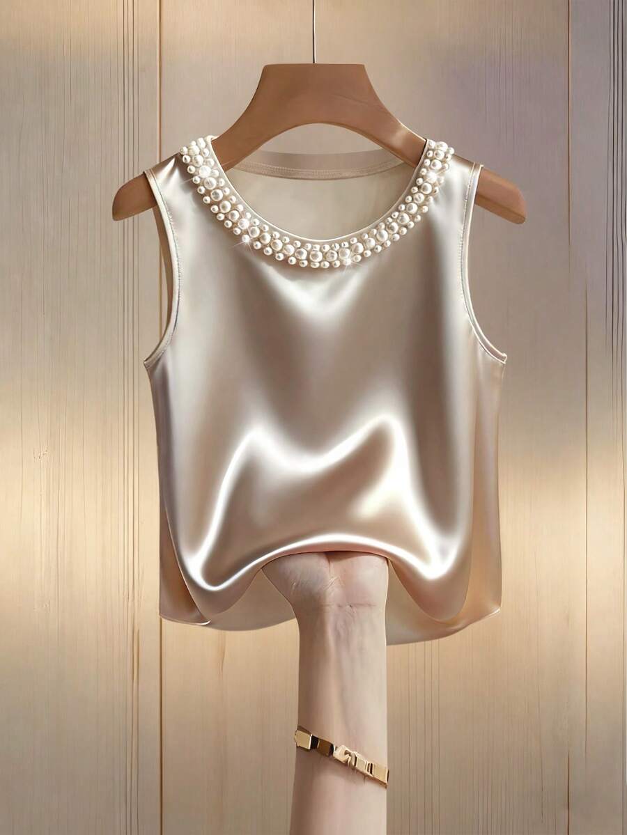 Franclia 女士圆领串珠无袖休闲背心