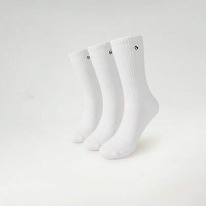 GLOWMODE 3 Pairs Socks Soft Ventilated Mesh With Embroidered Logo Gym Workout Daily