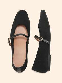 CUCCOO BASICS Women's Casual Versatile Commute Buckle Flats - Black - View 10
