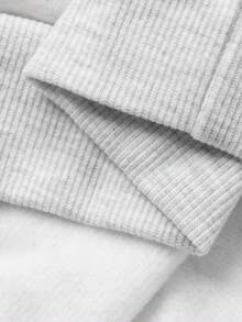 DAZY 儿童秋季服装，男童抓绒卫衣，背面印花图案，宽松休闲街头风，秋季假期穿着 - 灰色 - 查看 12