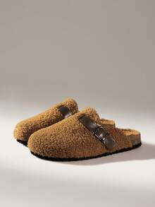 Solecia Women's Flat Cotton Slip-On Mule Slippers, Lightweight Casual Mule Style - Brown - View 2