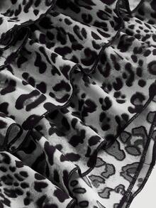 Baby Girl Cute Leopard Print Ruffle Hem Shorts, Versatile For Summer - Black - View 4