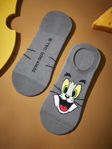TOM & JERRY X SHEIN 5Pairs Soft Thin Breathable Women Invisible Socks Moisture-Wicking Low Cut No-Show Socks Fashionable Casual Cute Cartoon Multicolor Boat Socks For Spring & Summer,Graphics Socks,Unisex Men - Multicolor - View 11