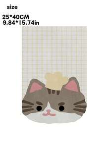 Joivida 1件可爱猫咪门帘横幅三角旗卧室客厅装饰隐私屏风短半帘遮挡垂帘（建议购买伸缩杆）