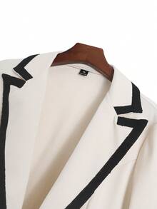Elenzga Plus Size Colorblock French Style Blazer Jacket For Women, Elegant High-End Luxury Chic Formal Double-Breasted Suit, Autumn Suit Jacket For Women Professional Clothes Women Blazer Women's Suits Women Office Wear - Apricot - View 7