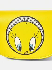 LOONEY TUNES X SHEIN 女士时尚简约百搭街头可爱黄色卡通图案手提包，甜美酷女孩，性感女孩，Y2K - 螢光黃 - 查看 5