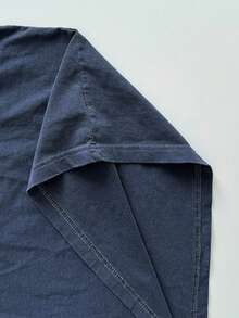 DAZY 男士字母印花蓝色圆领T恤，夏季 - 藍色 - 查看 7