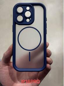 Funda de teléfono con protección de cámara translúcida mate, carga inalámbrica magnética compatible con iPhone 17 ProMax, 17Pro, 17Air, 17, 16, 15, 14, 13, 12, 11 Pro Max, cubierta trasera blindada - Azul - Ver 19