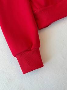 Glimmora New Women Zip-Up Sweatshirt, Gray Long Sleeve Jacket - Red - View 3