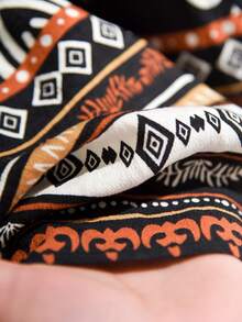 Rusticease 女士休闲刺绣圆领长袖A字连衣裙，春秋季 - 黑色 - 查看 6