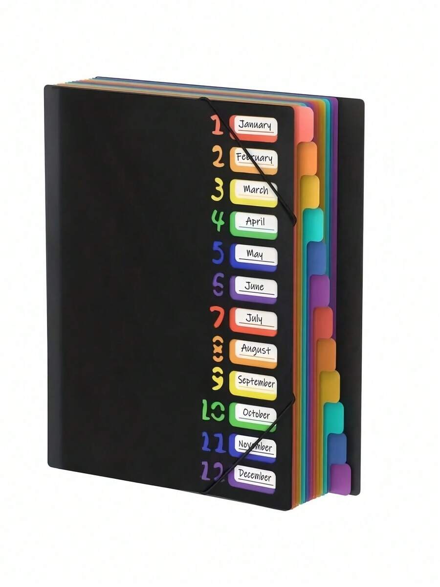 A4 Rainbow File Folder Organizer, Large Capacity Korean Style Office Supplies | Colorful Document Organizer For School, College, Work, Home & Office | Back To School, Office Stationery & Storage Solutions For Students, Teachers & Professionals - Multicolor - View 1