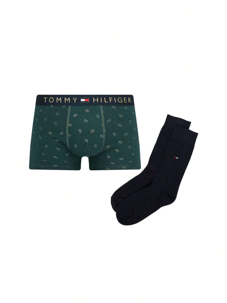 Tommy Hilfiger Men's Boxer Shorts + Socks - Fine Flag Des Sky - View 1