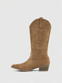 Daringsoles Women's Pointed Toe Western Style Casual Fashion Mid-Calf Boots Valentine's Day - Brown - View 10