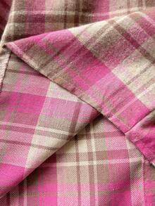 Playful Pals 2pcs/Set Girls Casual Striped Long Sleeve Collared Shirt And Embroidered Denim Pants Set, Suitable For Spring, Autumn, Winter, Outdoor, School, Daily Wear - Pink - View 6