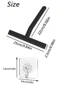 1. 实用玻璃窗刮刀、镜面刮刀、肥皂清洁刮刀、瓷砖清洁工具，适用于浴室和厨房 - 黑色 - 查看 12