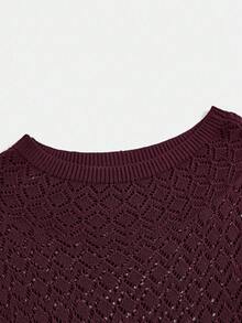 BizChic 2026 Spring/Summer New Asymmetrical Diamond Pattern Knitted Pleated Hem Dress, Burgundy, Elegant & Chic For Party, Work, Wedding Guest, Date, Gathering, Performance, Vacation