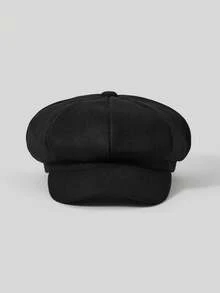 Y2Kool Solid Baker Boy Cap - Black - View 1