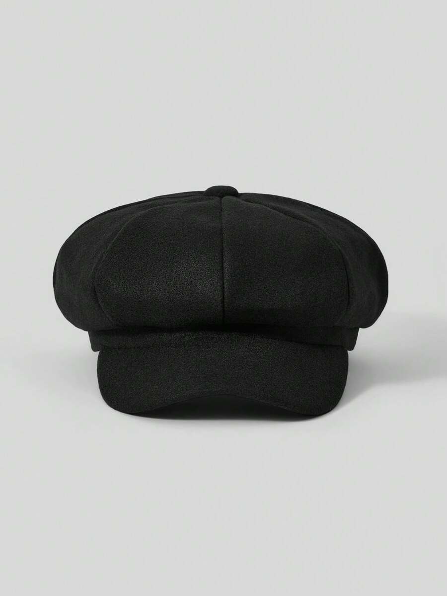 Y2Kool Solid Baker Boy Cap - Black - View 1