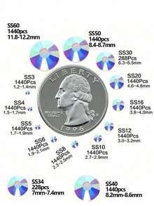 Round Flatback Glass Rhinestones With Gold Bottom For Diy Clothing Decoration(AB Diamonds Have Different Colors Under Different Lighting Conditions) - Multicolor - View 7