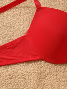 Set de 3 sujetadores con aros de diseño simple y unicolor para uso diario de mujeres - Multicolor - Ver 6