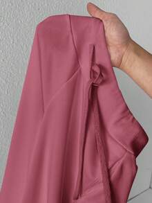 PETITE Pantalones de chándal cómodos y casuales de punto llano con cintura baja y pierna ancha para mujer - Color caoba - Ver 9