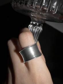 Y2Kool 1pc Boho Style Vintage Silver Chunky Women Ring, For Daily Wear - Silver - View 6