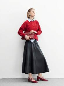 CUCCOO BIZCHIC 女士尖头搭扣设计时尚高跟鞋，适合日常穿着 - 紅色 - 查看 10