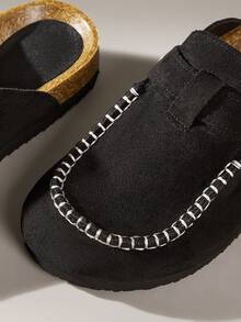 Solecia Boston Essential Clogs - Women's Flat Comfort Leather Footbed - Black - View 5
