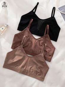 NudeFit 3pcs Seamless Comfortable Bras For Women, Multi-Color - Multicolor - View 4