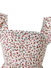 Emery Rose Kids Emery Rose Kids 女孩度假休闲碎花蝴蝶结装饰连衣裙 - 白色 - 查看 11