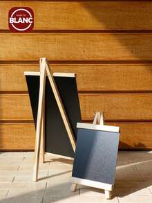 Madebyblanc 1set Home Office Wooden Bracketed Small Chalkboard Milk Tea Shop Restaurant Creative Display Sign Bar Supermarket Price Signs Small Chalkboard Frame Chalkboard With Easel, Perfect Gift For Christmas, New Year And Birthday - Multicolor - View 2