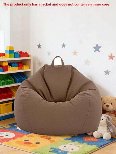 1pc Outdoor Beanbag Chair, Lazy Sofa Beanbag Cover, With Side Pocket+Handle Design, Easy To Store Small Things, Pick Them Up And Leave, Side Pocket For Mobile Phone And Water Cup Is Super Convenient, Handle Is Portable And Easy To Move, Beach/Terrace Is Made At Will, And You Can Enjoy The Sunshine Lying Flat.