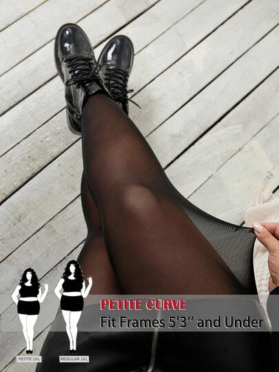 SHEIN PETITE CURVE 新款加大码女式小码黑色紧身裤，防滑过膝长筒袜，黑色网纱拼接打底裤，休闲日常穿着，高腰设计让您看起来更苗条，腿部更修长，适合娇小身材的女性。高腰设计让您看起来更苗条，腿部更修长，适合娇小身材的女性。适合所有季节和场合，适合娇小身材的女孩和女性，夏季长筒袜和打底裤，夏季长筒袜和打底裤，夏季服装，夏季度假服装，女士长裤，春季服装，阔腿裤，职业裤，优雅裤，休闲裤，夏季高腰显瘦阔腿裤，优雅女士礼服裤，优雅派对裤，女士优雅裤，优雅长裤，女士度假服装，假日女士服装、夏季度假服装、夏季休闲装、女士休闲裤、女士性感裤