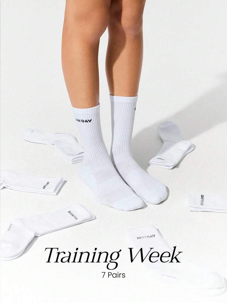 7 paires de chaussettes d'entraînement en coton doux, à mailles ventilées et coussinées, pour la semaine, l'entraînement, la gym et les activités quotidiennes