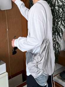 DAZY Men's Letter Print Round Neck T-Shirt, Spring - White - View 5