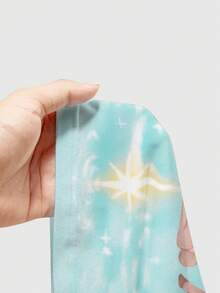 ROMWE Anime Cute Blue Nature-Inspired Moon, Star & Deer Print Camisole For Women - Blue - View 5