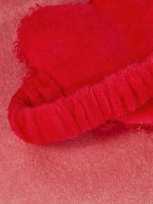 Betty Boop x SHEIN 1pc Heart-Embroidered Sleep Mask With Blackout Design. Exquisite Embroidery Effectively Blocks Out Light. Made Of Soft, Plush Fabric. Specially Designed. Love, Kiss,Heart,Gift Ideas,Party,Holiday,Valentine's Day,Vacation - Burgundy - View 7