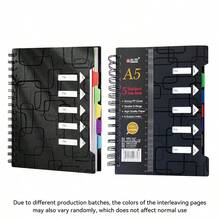 5科目工作笔记本，240页螺旋装订，大学标准行距，带分隔页，A5小号笔记本，适用于学校办公用品、笔记、学习用品、返校用品等。 - 彩色 - 查看 14