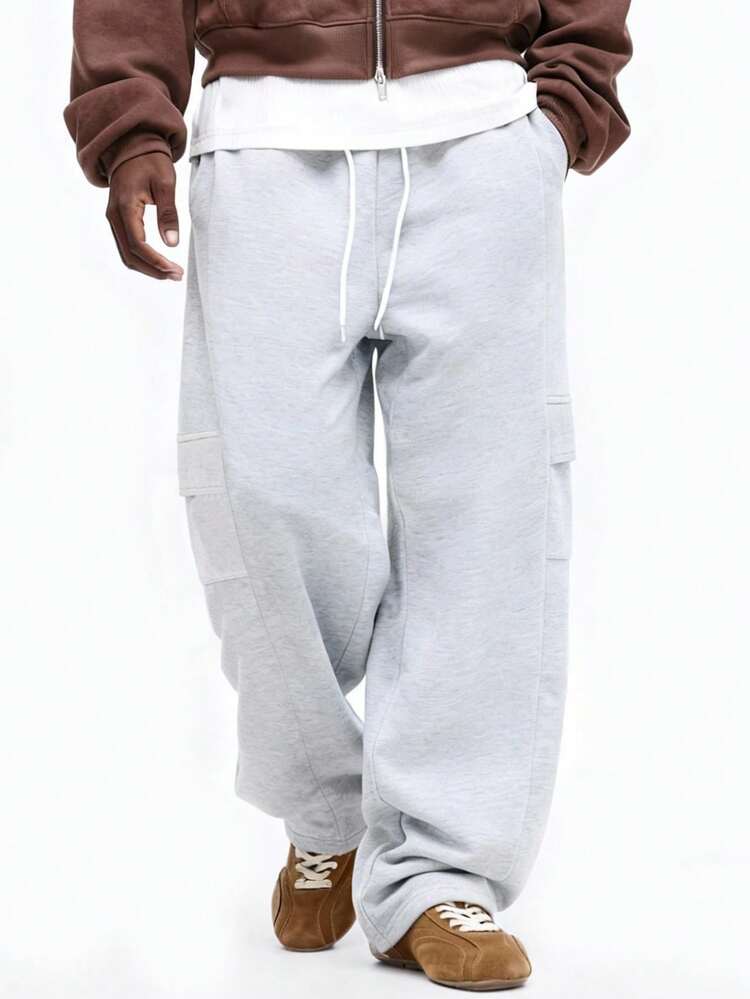 Relaxed Fit Drawstring Sweatpants With Side Pockets