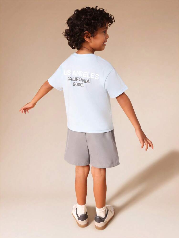 T-Shirt And Shorts Set With California Print