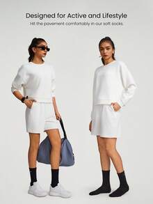 GLOWMODE 3 Pairs Socks Soft Ventilated Mesh With Embroidered Logo Gym Workout Daily - Black - View 3