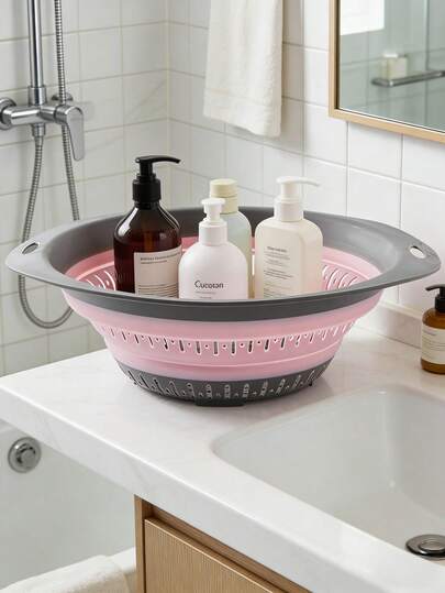 Modern Foldable Hanging Kitchen Sink Basket Collapsible Drainer Storage Rack Durable Rustproof Organizer For Countertop Space Saving Home Decor Easy Clean Compact Dish Drying Rack