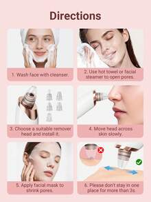 Teckwe Blackhead Remover Pore Vacuum,Facial Pore Cleaner, 5 Suction Power Blackhead Remover Pore Vacuum, USB Rechargeable Facial Pore Cleaner Kit, Multifunctional Cleaning Instructment