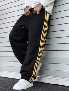 PAVTROS 男士休闲百搭撞色条纹运动裤 男士条纹运动裤 男士慢跑裤 男士阔腿侧条纹健身裤 男士街头风运动裤 男士运动裤 - 彩色 - 查看 3