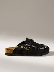 Solecia Boston Essential Clogs - Women's Flat Comfort Leather Footbed - Black - View 1